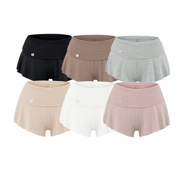 Ulark-High Waist Plain Shorts