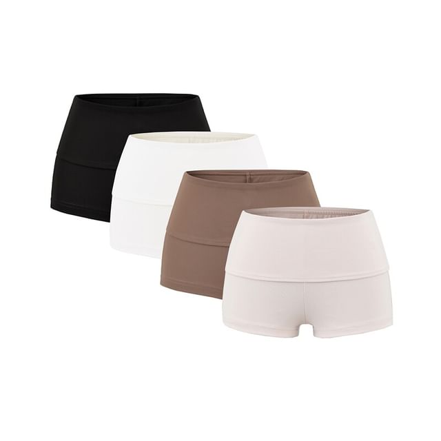 Ulark-High Waist Plain Shorts