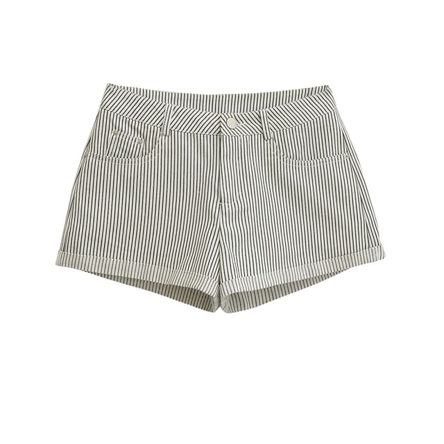 Ulark-High Waist Striped Shorts