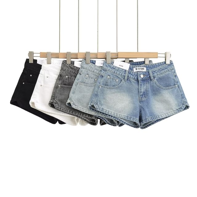 Ulark-Low Rise Denim Hot Pants