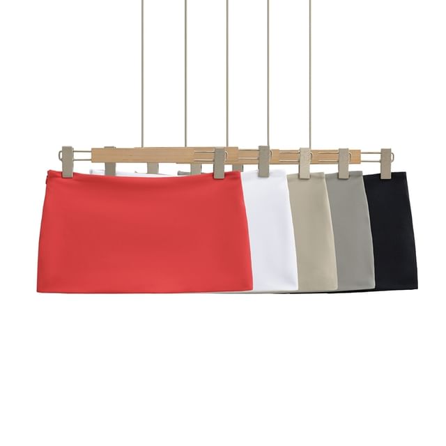 Ulark-Low Rise Plain Mini Pencil Skirt