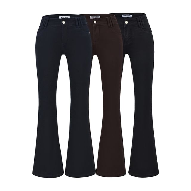 Ulark-Low Waist Plain Flared Jeans