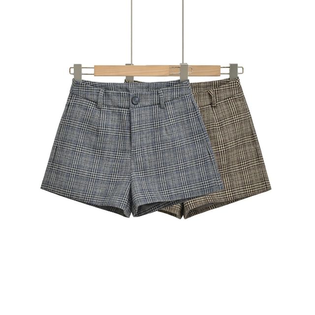Ulark-Mid Rise Plaid Shorts