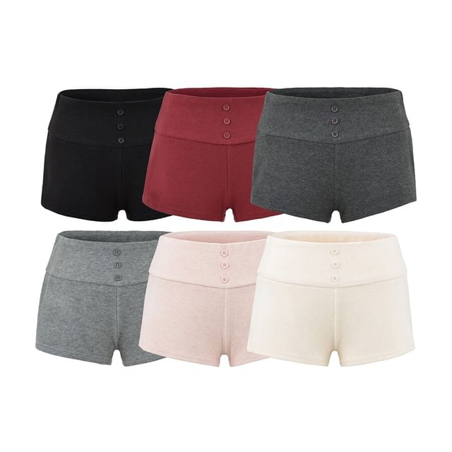 Ulark-Mid Rise Plain Shorts