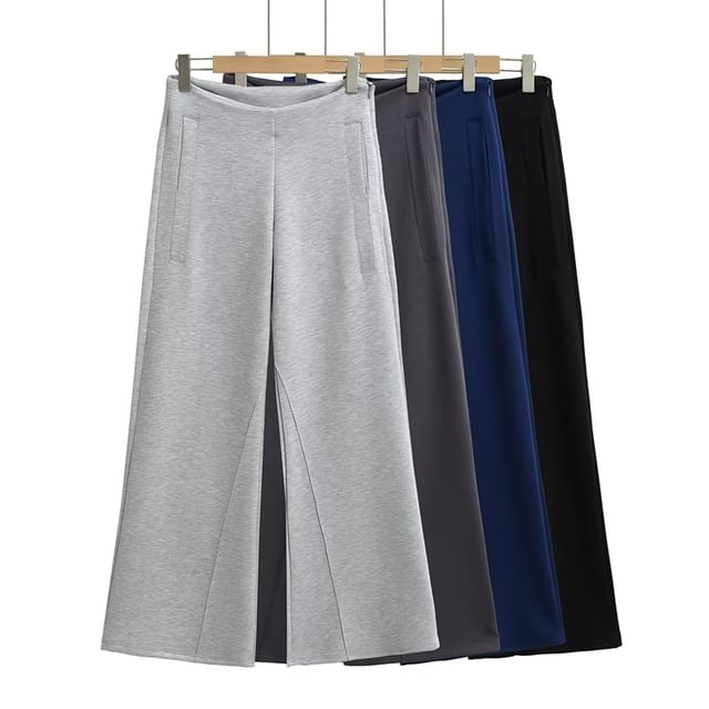 Ulark-Mid Rise Plain Wide Leg Pants Various Designs