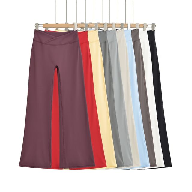 Ulark-Mid Rise Plain Wide Leg Sweatpants