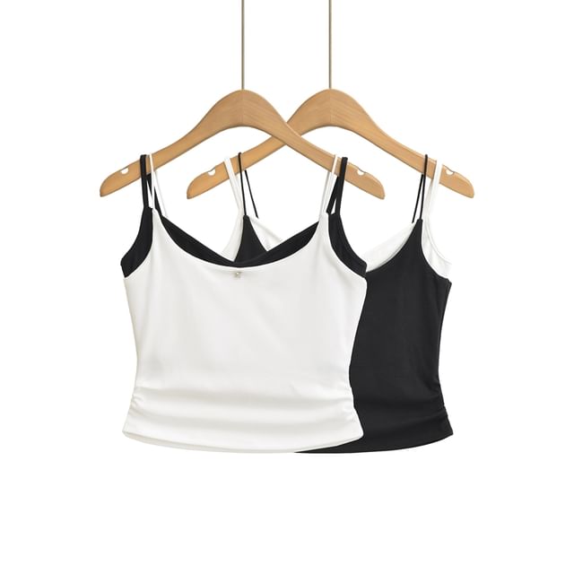 Ulark-Mock Two Piece Camisole Top