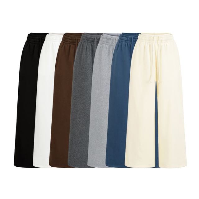 Ulark-Mock Two-Piece High Rise Plain Wide Leg Pants