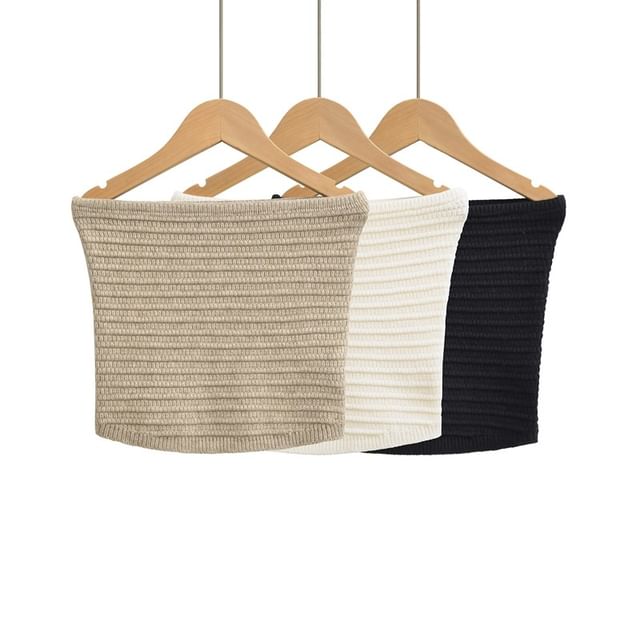 Ulark-Plain Knit Tube Top