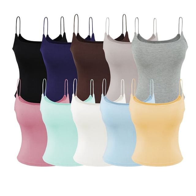 Ulark-Plain Padded Camisole Top