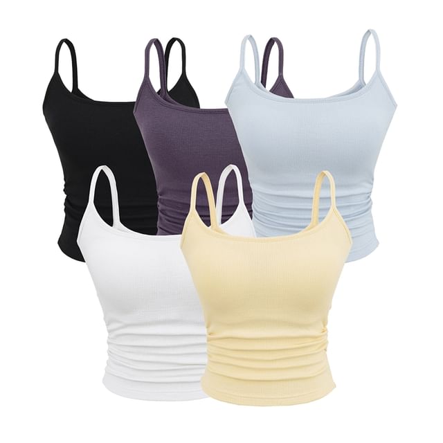 Ulark-Plain Padded Slim Fit Camisole Top