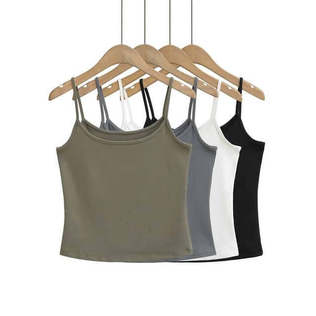 Ulark-Plain Slim Fit Camisole Top