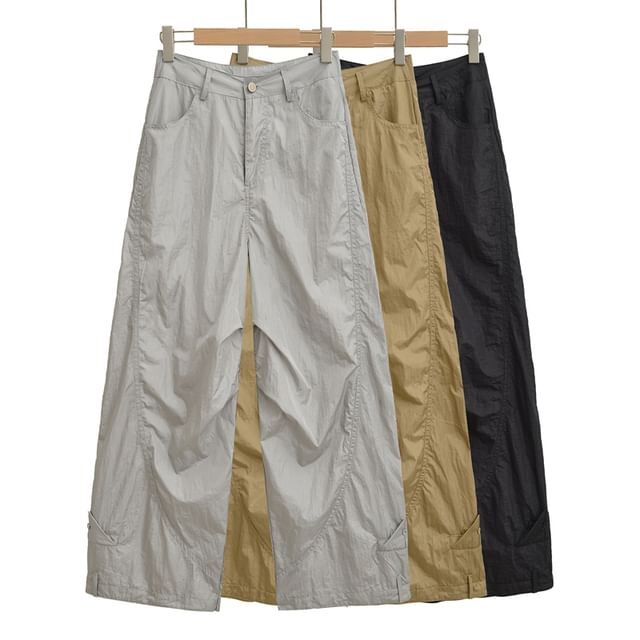 Ulark-Plain Wide Leg Pants
