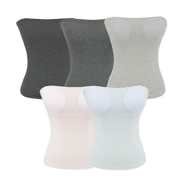 Ulark-Striped Crop Tube Top