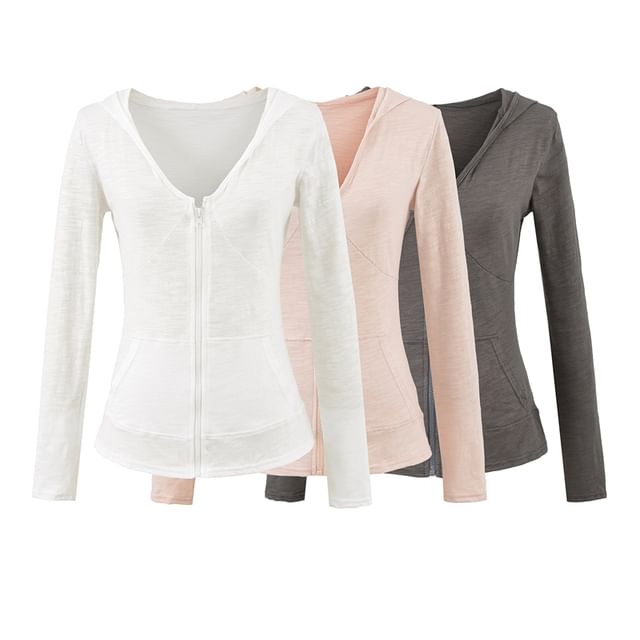 Ulark-V-Neck Hooded Plain Light Jacket