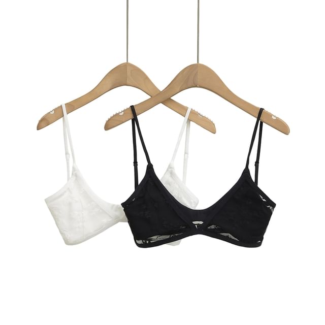 Ulark-V-Neck Lace Bra Top