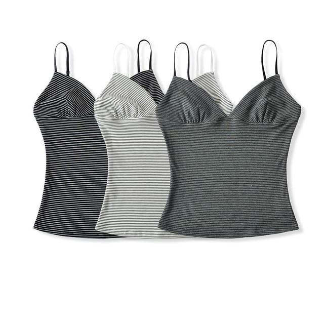 Ulark-V-Neck Striped Camisole Top