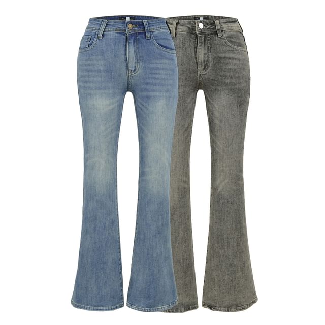 Ulark-Washed Bootcut Jeans