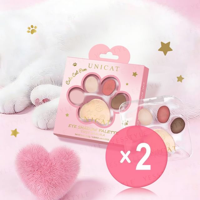 UNICAT-Cute Cat Park Eye Shadow Palette Tipsy Sakura 2pcs Bundle Set