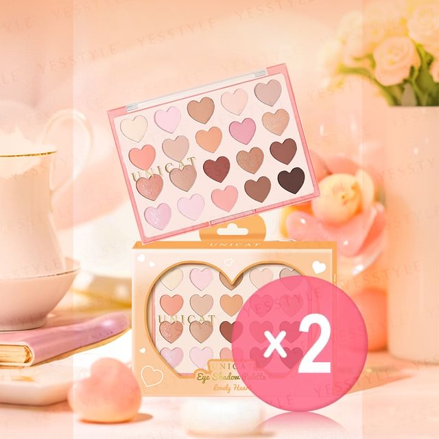 UNICAT-Lovely Heart Eye Shadow Palette Tea Mood 2pcs Bundle Set