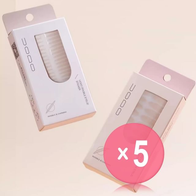 UODO-Invisible Charming Double Eyelid Tape - 2 Types 5pcs Bundle Set
