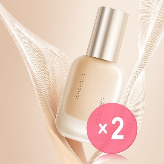UODO-Moisturizing Light Foundation For Dry Skin - 3 Shades 2pcs Bundle Set