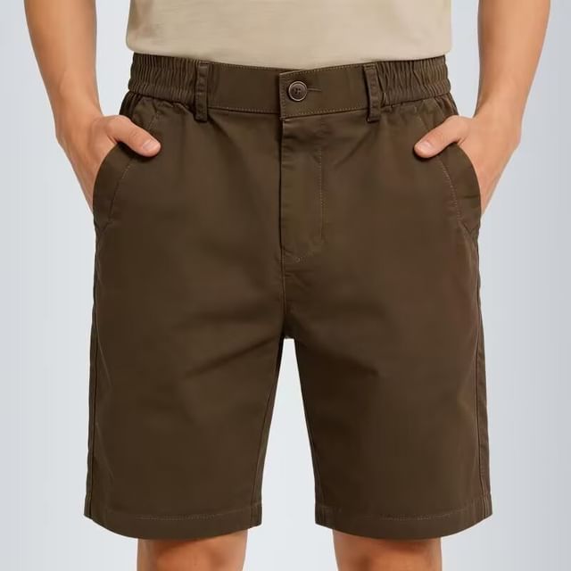 Urtishia-Mid Rise Plain Shorts