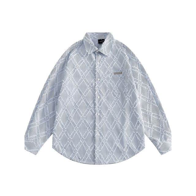 VEAZ-Long-Sleeve Argyle Pocket Front Shirt