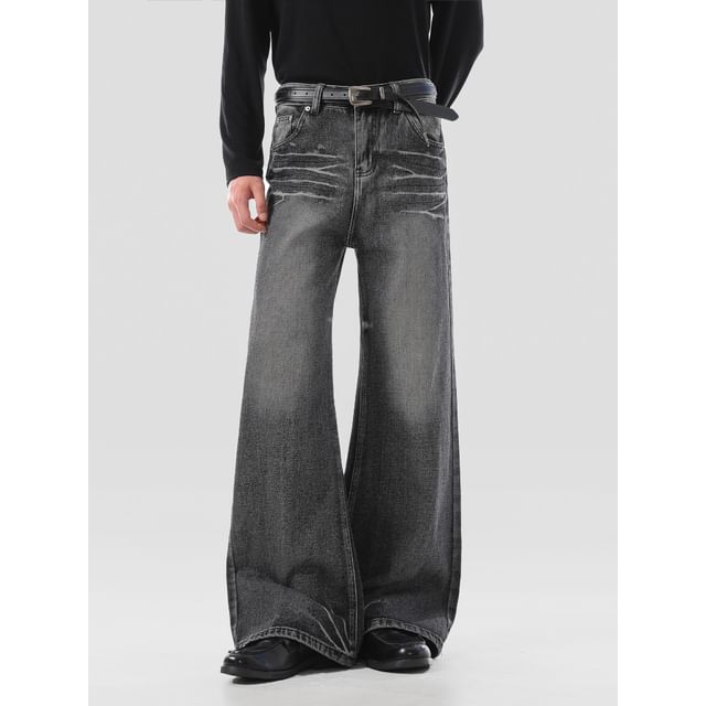 VEAZ-Mid Rise Washed Flared Jeans