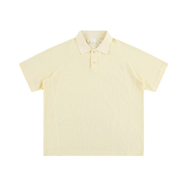 VEAZ-Short-Sleeve Crew Neck Plain Polo Shirt