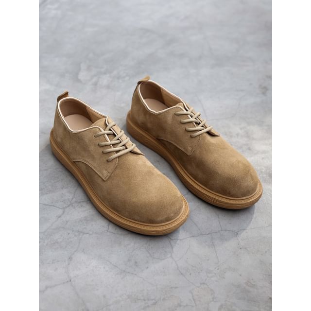 VEAZ-Suede Platform Lace Up Shoes