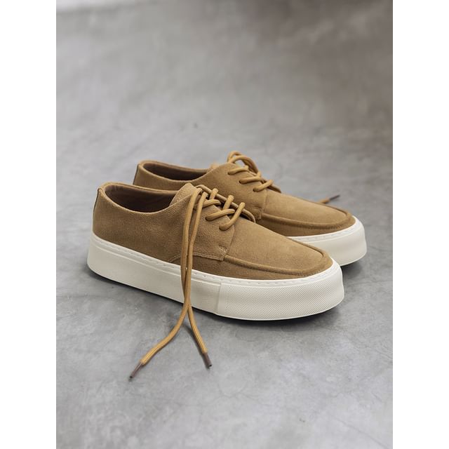 VEAZ-Suede Platform Lace Up Shoes