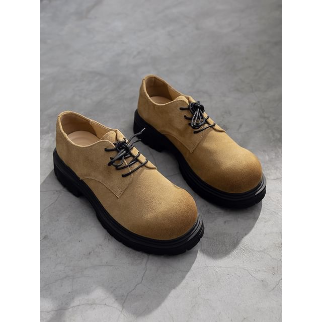 VEAZ-Suede Platform Lace Up Shoes