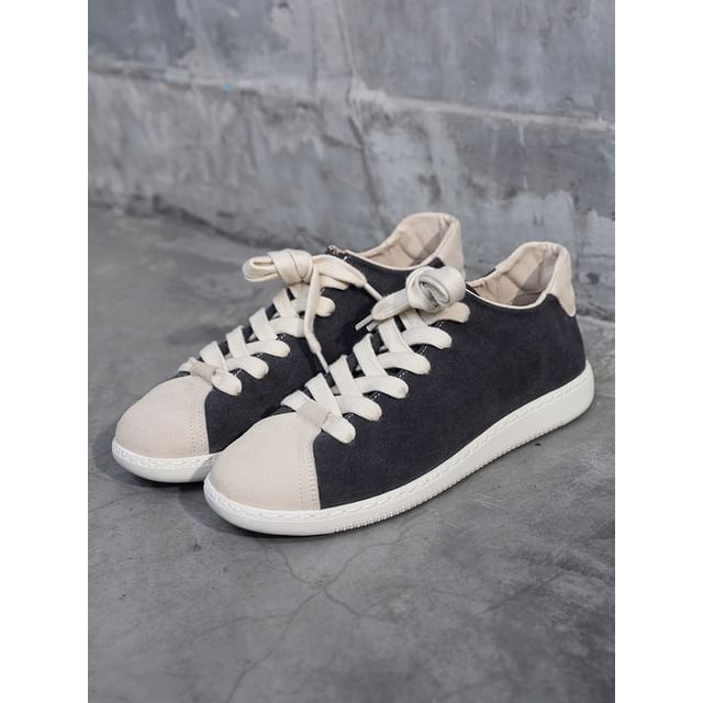 VEAZ-Suede Platform Panel Sneakers