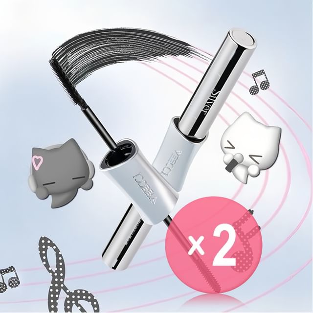 VEECCI-Note Pudding Edition Double-Ended Slim Curling Mascara - 2 Colors 2pcs Bundle Set