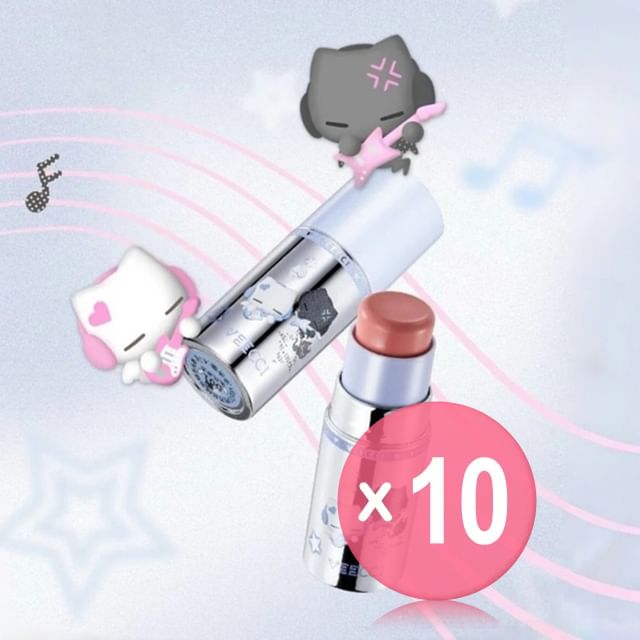 VEECCI-Note Pudding Edition Velvet Lip Cheek Multi-Purpose Stick - 3 Colors 10pcs Bundle Set