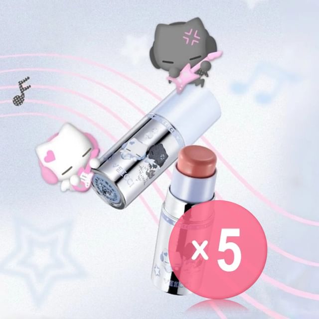 VEECCI-Note Pudding Edition Velvet Lip Cheek Multi-Purpose Stick - 3 Colors 5pcs Bundle Set