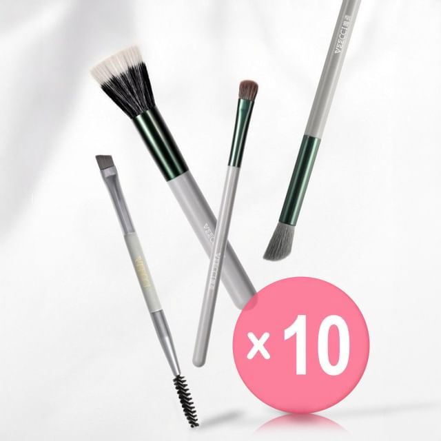 VEECCI-Soft Makeup Brush - 5 Types 10pcs Bundle Set