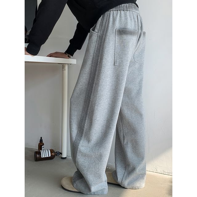 Vernanah-Drawstring Waist Barrel Leg Baggy Sweatpants