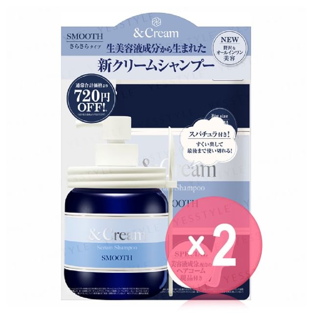 ViCREA-Cream Serum Shampoo Smooth First-Time Triple Set 2pcs Bundle Set