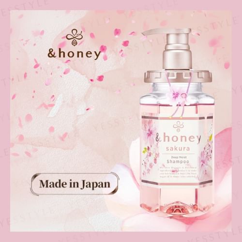 ●【最後の１枚】【訳アリ】Drop of honey １枚 &HONEY Sakura Deep Moist 1.0 Shampoo Limited Edition 440ml