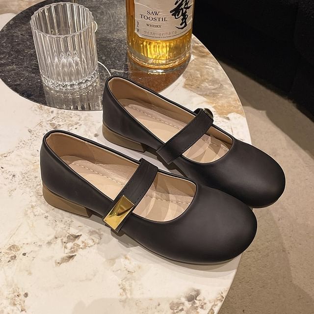 Vindler-Faux Leather Mary Jane Shoes
