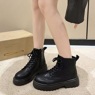 Vindler-Lace-Up Platform Short Boots