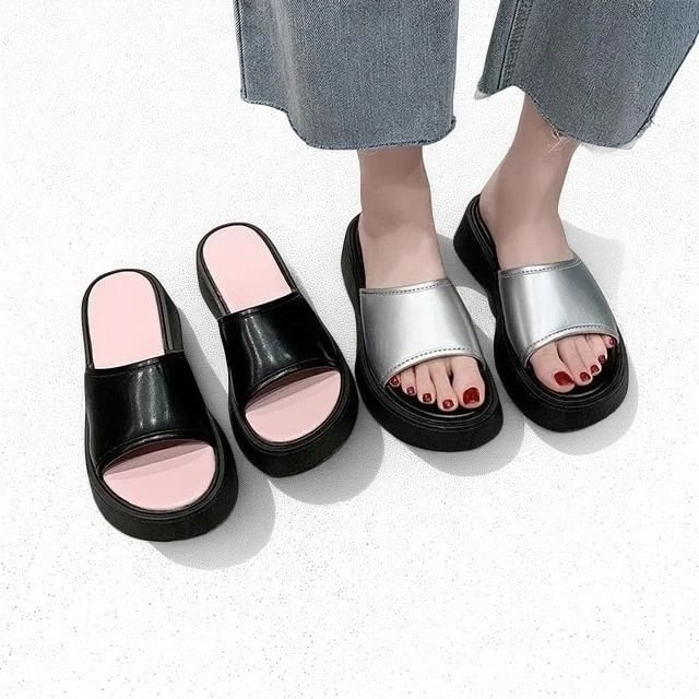 Vindler-Platform Contrast Slide Sandals