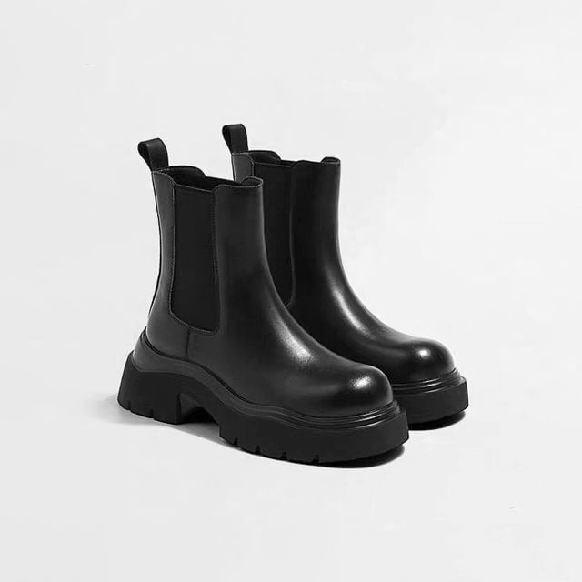 Vindler-Platform Faux Leather Chelsea Boots