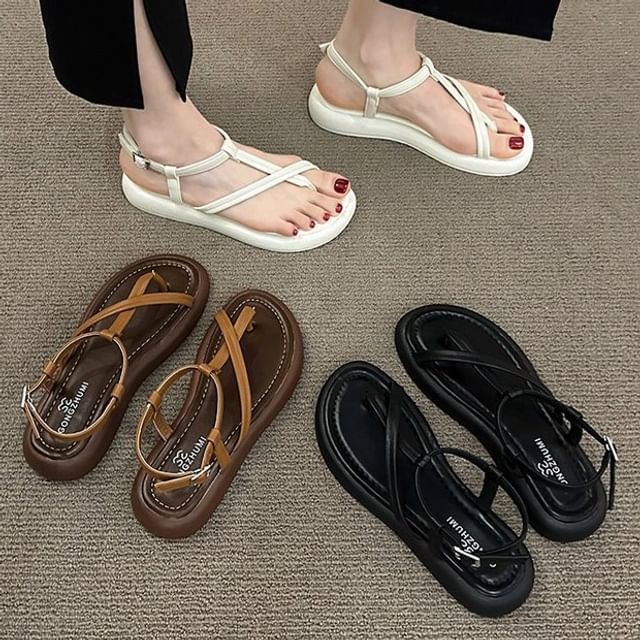Vindler-Platform Faux Leather Sandals