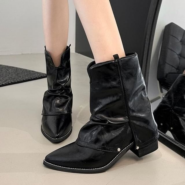 Vindler-Pointed Cowboy Mid-calf Boots