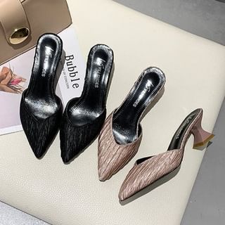 Vindler-Pointed Toe Kitten Heel Mules