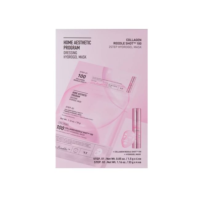 VT-Set de Mascarilla Facial con Colágeno Collagen Reedle Shot 100 2Step Hydrogel Mask Set