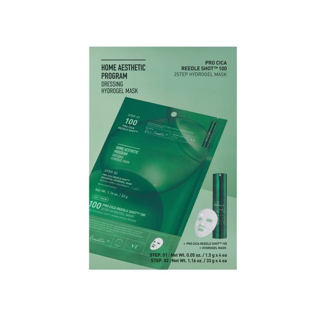 VT-Pro Cica Reedle Shot 100 2Step Hydrogel Mask Set - Lot de masques hydrogel apaisants en 2 étapes